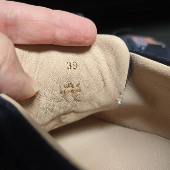 MARC CAIN Women's Navy Printed Suede Sneaker - Picture 10 of 11